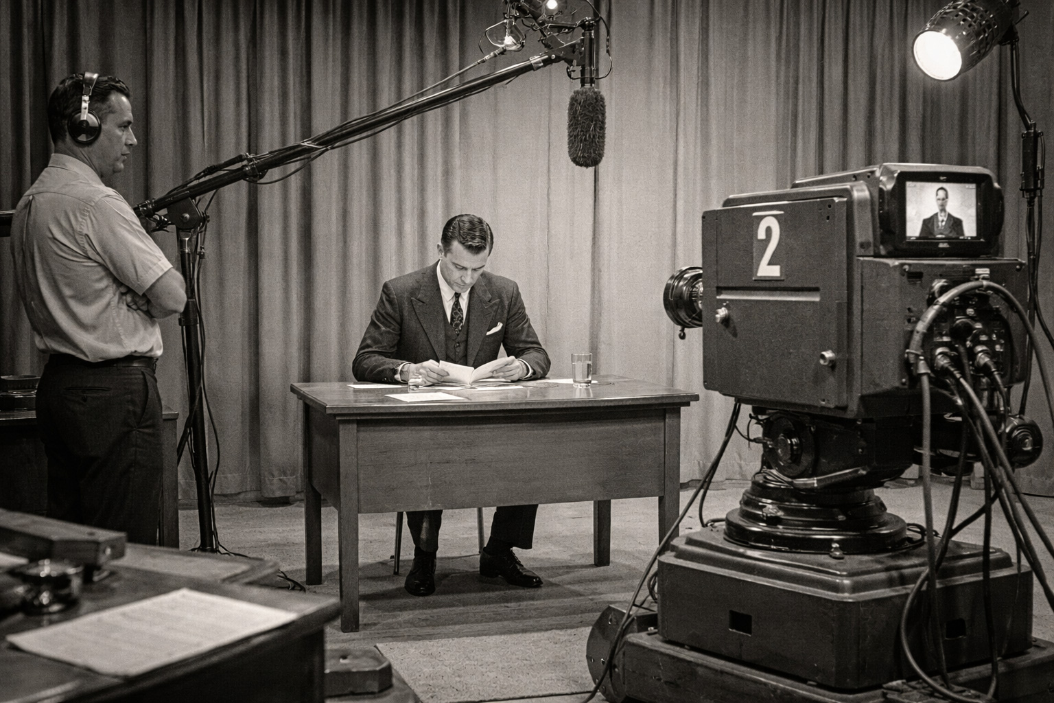 A 1952 TV studio.